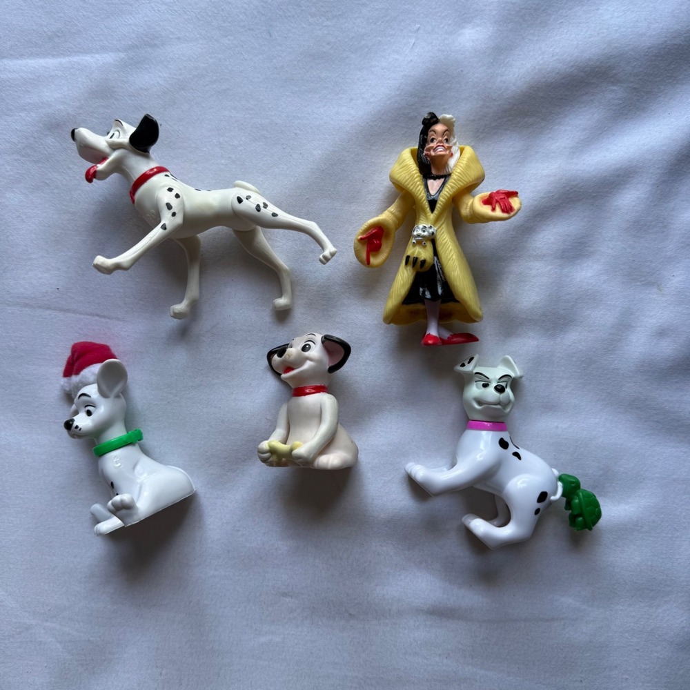 Disney 101 Dalmatians Vintage Toy Lot Cruella De Vil Pongo McDonald's Figures